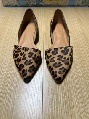 J.Crew Zoe Leopard Calf Hair d’Orsay Flats Size 6 thumbnail 3