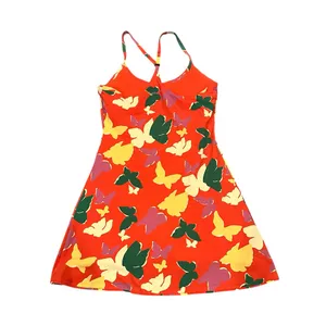 Outdoor Voices Exercise Dress butterfly print red XS shorts tennis Racerback thumbnail 5
