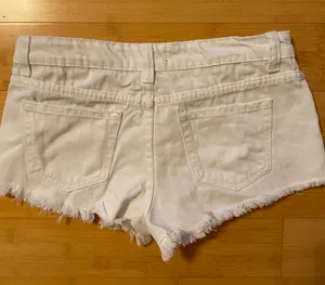 White Denim Distressed Shorts thumbnail 2