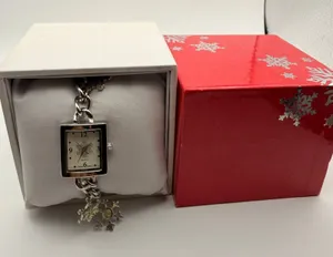 Elegant Snowflake Silver Tone Watch - New Battery & Box thumbnail 1