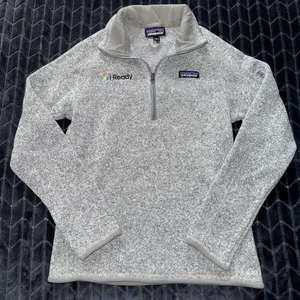 Patagonia Women's Gray Better Sweater 1/4 Zip Sweatshirt Embroidered Sz Small thumbnail 1