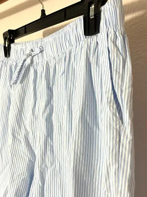 Daisy Street Women's Light Blue Striped Wide-Leg Trousers thumbnail 3