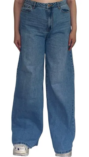 Forever 21 Light Blue High-Rise Wide Leg Jeans thumbnail 1