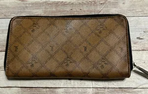L.A.M.B Wallet Gwen Stefani Saddle Zip Around Wallet Y2K Monogram Brown Luxury thumbnail 3