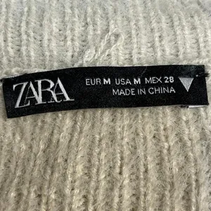 Zara Women's Beige Cream Eyelash Knit Cap Sleeve Crew Neck Sweater Top Size M thumbnail 4