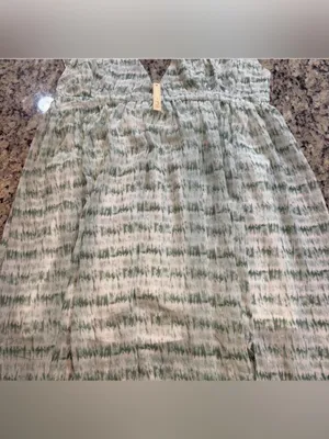 Blush Green and white striped tie dye maxi dress thumbnail 3