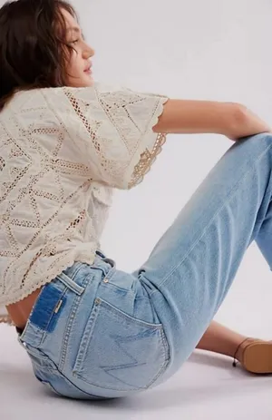 💕MOTHER SUPERIOR💕 The Rambler Zip Ankle Fray Jeans ~ I'm With the Band 29 NWT thumbnail 1