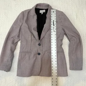 Chelsea28 medium 2 button front plaid jacket blazer coat C 3001 thumbnail 3