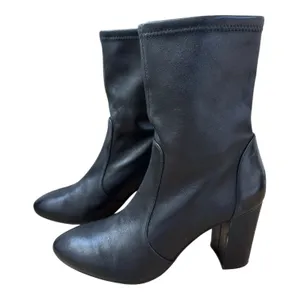 Stuart Weitzman Sleek 85 Black Leather Sock Boot 6.5 | MSRP‎ $595 thumbnail 1