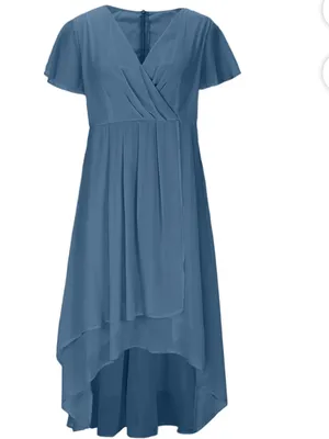 Women's Flutter Short Sleeve Dress Size Large #260631 thumbnail 2