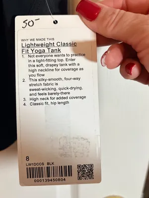 Lululemon Lightweight Classic Fit Yoga Tank, NWT SZ 8 thumbnail 5
