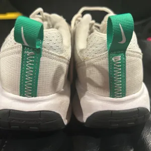 Nike White Mesh Sneakers with Green Accents thumbnail 6