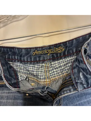 American Eagle Womans Low Rise Y2K Cuffed Jean Shorts Indie Sleaze Size 4 thumbnail 5