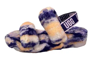 UGG Oh Yeah Marble Women's Purple Peach Tie Due Fleece Slingback Slippers Size 9 thumbnail 1