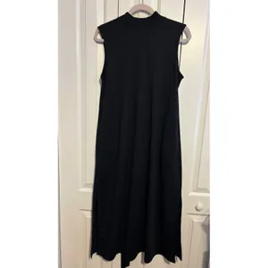 PROLOGUE Black Mock Neck Sleeveless Midi Dress Belted Size L‎ thumbnail 2