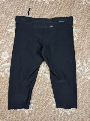 Nike Black Capri Leggings with Reflective Trim thumbnail 3