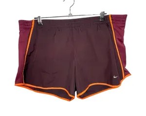 Nike Maroon And Orange Tie String Lightweight Athletic Running Shorts thumbnail 1