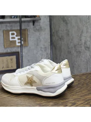 Vintage Havana Womens Judith Lace Up Low Top Sneakers JUDITH White / Gold 11M thumbnail 2