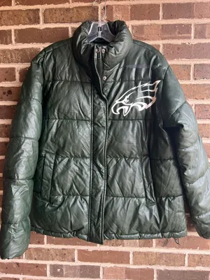 A New Day NFL Philadelphia Eagles Green Faux Leather Puffer Jacket thumbnail 1