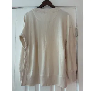 Aerie Chilled Out Cream Fleece Oversized‎ Sweatshirt Ribbed Trim Small NWT thumbnail 2