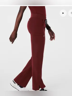 Figs Women’s Kade Cargo Scrub Pant in Burgundy size S/P thumbnail 2