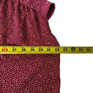 Loft Red/White Printed Collared Top Women's Blouse Size Medium | 74-9 thumbnail 5