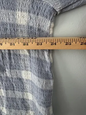 Anthropologie Pilcro Light Blue and White Plaid Top Cottagecore Prairie thumbnail 8