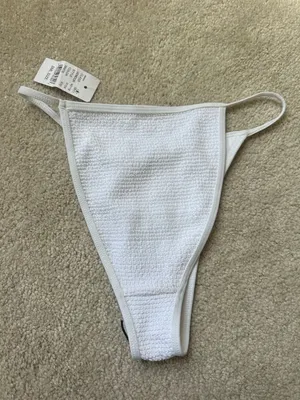 PacSun LA Hearts White Textured Crinkle High-Cut String Bikini Bottom NWT Small thumbnail 5