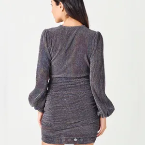 ASTR the Label Women's Meredith Metallic Long Sleeve Dress Size Medium thumbnail 4