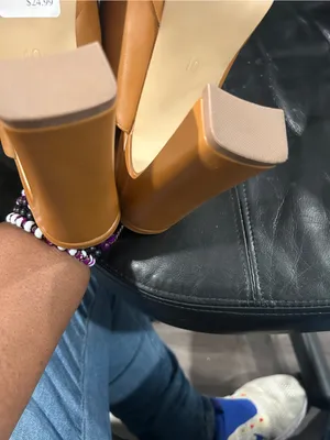 Rouge Women's Tan Leather Mule heel Slides thumbnail 6