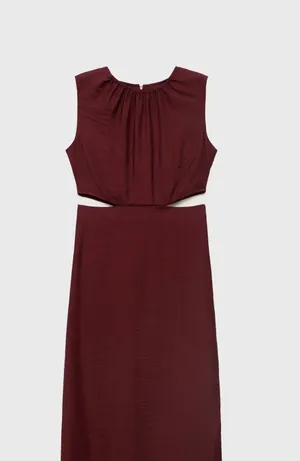Mango Maroon Cut Out Dress thumbnail 3