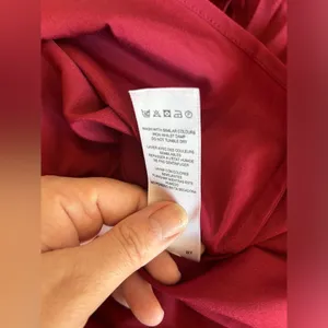 ASOS Pleated Sheer Crop Top Midi Dress Burgundy Size 2 Special Occasion thumbnail 4