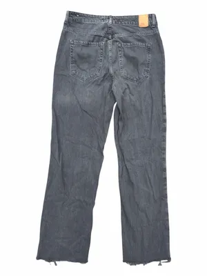 Zara Black Washed Straight-Leg Jeans thumbnail 5