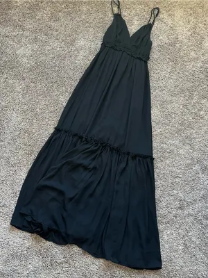 Abercrombie & Fitch Black Spaghetti-Strap Maxi Dress thumbnail 2