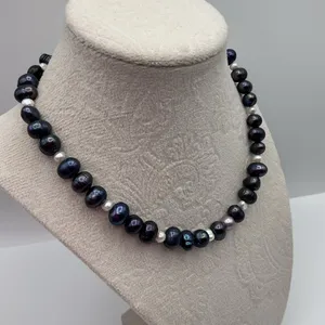 Black Pearl Necklace with Sterling 925 Accent thumbnail 3