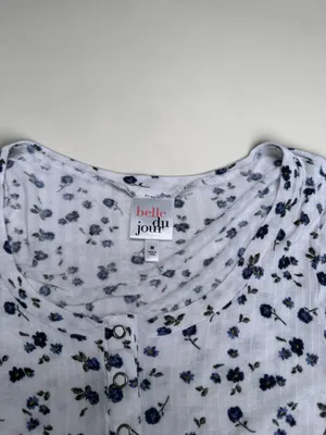Belle Jour Floral Ruched Side‎ Snap Henley Top - M thumbnail 3