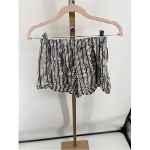 Brandy Melville Stripe Elastic Waist Cotton Shorts Small Black White thumbnail 2