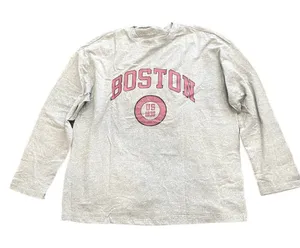 SheIn Long Sleeve 'Boston' Graphic T-Shirt in Gray, Size M​​​​ thumbnail 1