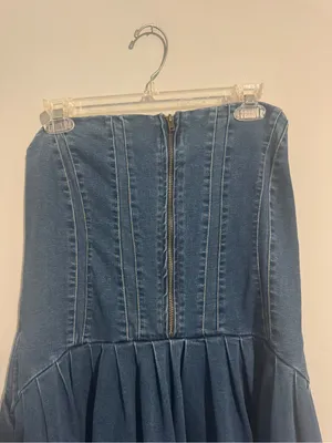 Urban Outfitters Gwen Denim Strapless Midi Dress- L thumbnail 4