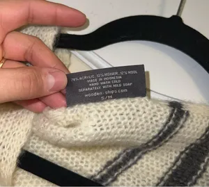 Wooden Ships by Paola Buendia Gray Striped Poncho Style Wool Blend Sweater Top thumbnail 3