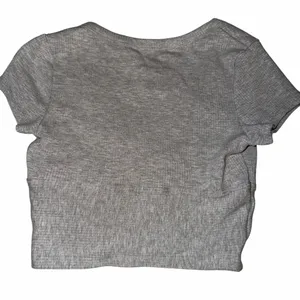 Garage grey deep v-cut cropped short sleeve shirt thumbnail 2