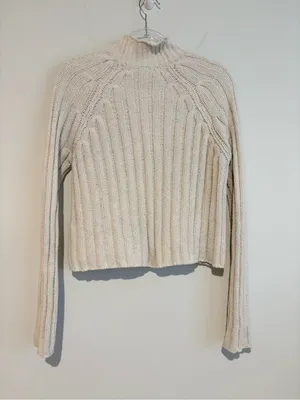 American Eagle Outfitters ribbed‎ mockneck sweater Cream small thumbnail 2