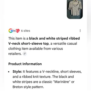 Talbots Black and White Striped V-Neck Tee | Size Large thumbnail 10