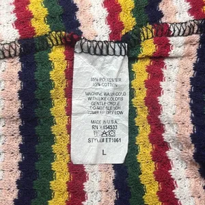 Nix & Nox Colorful Rainbow Striped Crochet Open Cardigan Duster Oversized‎ Large thumbnail 5