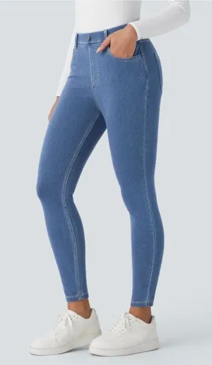 Halara M Womens Full-Length Stretch Denim Jeggings M Blue thumbnail 1