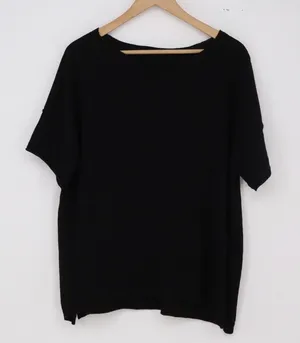 Unbranded Knit Top Women's M Short Sleeve Black Relaxed Fit Excellent thumbnail 1