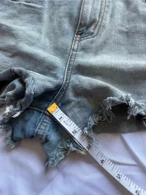 Free People Aztec Embroidered Cut Off Distressed Denim Shorts Size 31 thumbnail 11