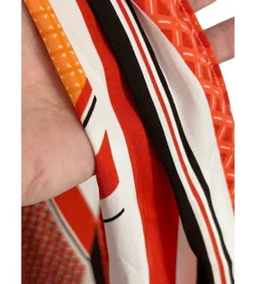 Banana Republic Tie Wrap Geo Skirt Orange White Size 4 thumbnail 13