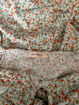 Floral Bodycon Dress Green Size M thumbnail 3