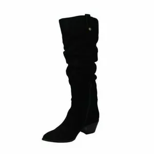 NEW INC International Concept Leather Slouchy Boot Black SZ-8 thumbnail 5
